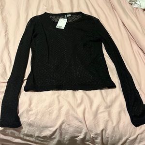 Black mesh top